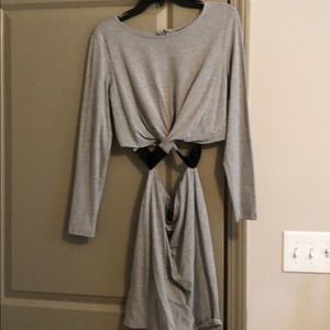 Gray and black stretch crop mini dress by Asos